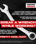 One And One Sixteenth Inch Ratchet Wrench With 113 Tooth Ratcheting Precision In Hardened Polished Steel For Tight Spaces And Narrow Corners Three Degree Movement Helps You Work Faster In Small Gaps with warranty information.