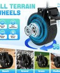 Swivel wheels with brake for 500 Pound All Terrain Collapsible Wagon With Foldable Table Built Tough Heavy Duty Cart