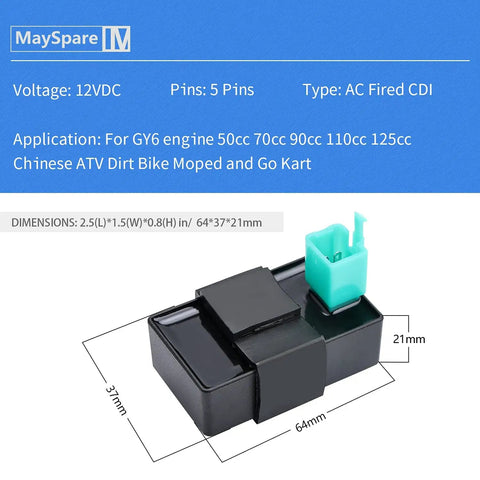 5 Pin AC CDI Box For 125cc Dirt Bikes And ATVs, Compatible With SSR 3125B 3125R 3125XR8, Tao Tao X15 X18 Mini Pocket Dirt Bikes