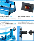Kickstart Your Woodworking Game With This Smooth Mini Lathe Machine! Featuring 380W Power, 4-Speed Adjustments from 750 to 2150 RPM, and detailed parts.