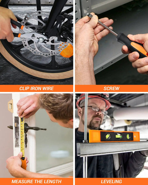 People using tools from Must Have Cordless Drill Set With 108 Piece Home Tool Kit, 20V Li-Ion Battery And Charger, LED Work Light