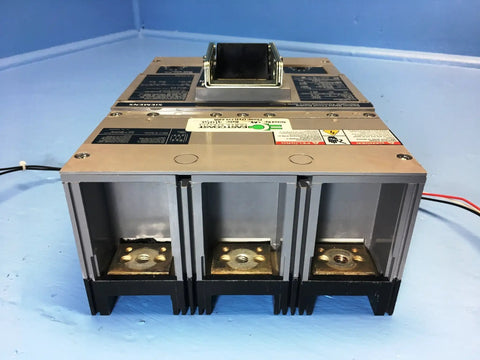 Top Dollar 600 Amp Three Pole Molded Case Circuit Breaker showing front view, heavy-duty design for industrial applications.