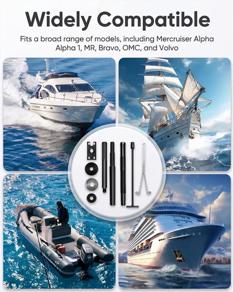All-In-One Pro-Grade Gimbal Bearing Puller And Installer Kit With Bellows Expander And Hinge Pin Tool with various boats