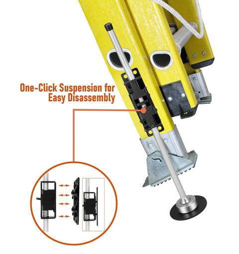 Adjustable Ladder Leveler Stabilizer Set 2 Pack For Extension Ladders Up To 650 Lbs Non Slip Silicone Feet Universal Fit