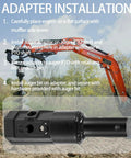 2 Inch Female Hex To 2 Inch Male Round Auger Bit Converter Adapter installation on skid steer loader arm in field.