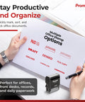 Dead Legit Self Inking Approved Rubber Stamp for Office And Business Paperwork showing stamping on documents with clear red impressions.