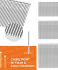 Built Tough 304 Stainless Steel Finish Nails 1200 Count 16 Gauge Bundle 2-1/2 2 1-1/2 Inch Assorted Collection with chisel point.