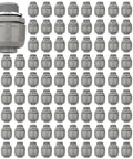 Three Quarter Inch Conduit Connectors Grey 100 Pack Straight Style Nylon 6 Liquid Tight Electrical Fittings With Main Body Domed Nut O Ring And Steel Locknut, 3/4 in