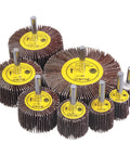 40 Pack One Quarter Inch Shank Abrasive Flap Wheel Sander Set, 80 Grit Aluminum Oxide Flap Wheels Cylindrical Shape for Drills