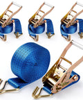 Tough As Nails 2 Inch Ratchet Straps 20 Foot Tie Down Cargo Binders featuring dual steel J hooks and high strength polyester webbing.
