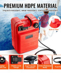 Portable 6.34-Gallon Marine Tank With 9.8ft Hose And Gauge For Outboard Engines, Yachts, Fishing Boats And Deck Boats Red