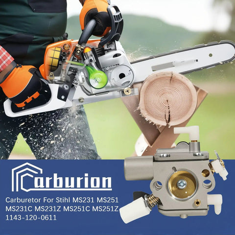 Carburetor Tune Up Kit For MS251 Ready To Go MS251C MS231 MS231C Zama C1Q-S295 C1Q-S296 C1Q-S233 Walbro WT Chainsaw in action
