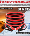 Heavy Duty 1 Gauge Car Battery Jumper Cables 25 Ft 900 Amp Auto Jump Starter Lead, flexible in extreme temperatures.
