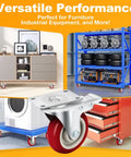 Four Inch Caster Wheels Set Of Four Beefy Heavy Duty Swivel Casters With Dual Locking Brakes on furniture and workbench