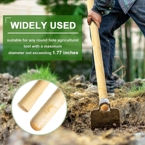 Two Pack Solid Wood Replacement Handles For Round Eye Hoe 54 Inches 137 Cm Grub Hoe Shovel Spading Fork Rake Garden Tool