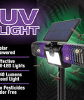 Solar Powered 2in1 Bug Zapper And Flood Light Outdoor Insect Killer With 18W UV Lamp And 1200V High Voltage Weatherproof Pest Control