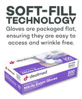 Box of Ambidextrous Nitrile Exam Gloves 2000-Count Pack, Latex-Free And Powder-Free, Medical Grade Disposable Gloves