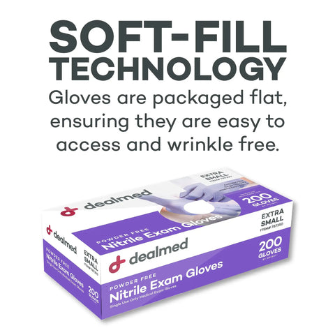 Box of Ambidextrous Nitrile Exam Gloves 2000-Count Pack, Latex-Free And Powder-Free, Medical Grade Disposable Gloves