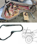 Rear Tine Tillers Gearcase Gasket Heavy Duty 532431022 setup and diagram with gasket, compatible with Husqvarna models.