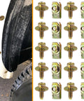 Heavy Duty 20x M6 1.0 Car Body Bolts With 10mm Hex Head And 17mm Washer Plus 20x U Nuts Clips Under Tray Splash Shield Fasteners Yellow Zinc Finish