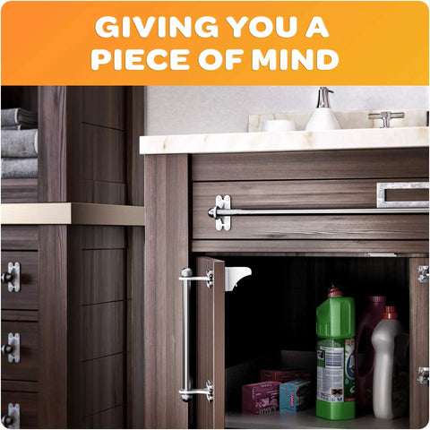 Magnetic Cabinet Locks For Child Safety Inside Cabinets Keeps Doors Locked Up Tight Kid Proofing System With Four Locks And One Key