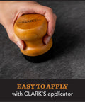 Applying Natural Stone Wax Sealant Pro Grade for Soapstone with applicator, showing ease of use and non-greasy application.