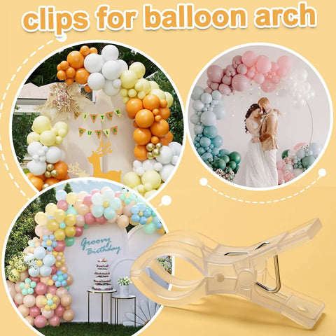Balloon Arch Clips Kit 20 Pack Transparent Plastic Clips For Balloon Arch Backdrop Clamps And Party Decor Spring Clamps