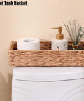 Must Have Woven Tissue Holder And Toilet Paper Organizer Box With Iron Frame Handmade Storage Basket for bathroom essentials