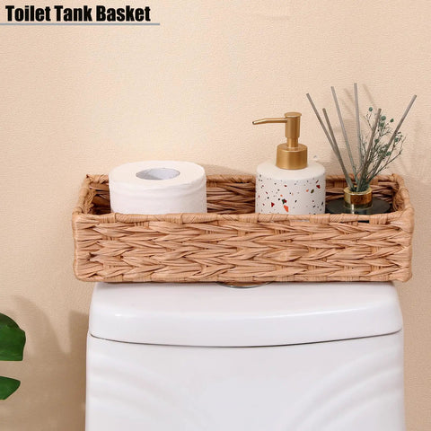 Must Have Woven Tissue Holder And Toilet Paper Organizer Box With Iron Frame Handmade Storage Basket for bathroom essentials