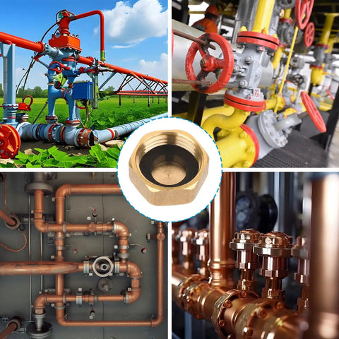 4 Pack Brass Plug Radiator Valve Caps One Half Inch Brass Blanking Nut Caps Plumbing Fittings with various valve setups