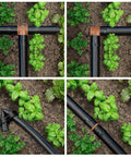 Arfun 28P drip irrigation fittings kit, black tubing with brown barbed connectors in garden, front view
Arfun 28P drip irrigation fittings kit, black tubing with brown barbed connectors, side view
Arfun 28P drip irrigation fittings kit, close-up of black tubing with blue stripe and brown barb fittings
Arfun 28P drip irrigation fittings kit, tubing laid through garden beds with plants, installed view