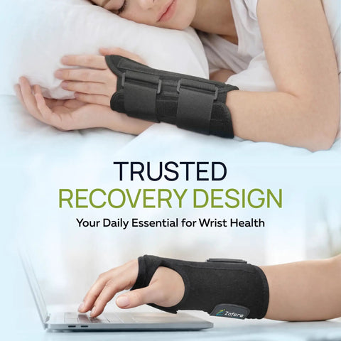 Carpal Tunnel Wrist Brace With Two Straps And Metal Splint Stabilizer For Tendinitis And Arthritis Pain Relief All Day Comfort