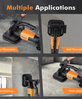 Powerhouse Four Head Concrete Grinder Set with Four Inch Diamond Wheels used on floors and walls for renovation and leveling.