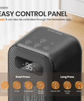 Smart Indoor Space Heater With Wi Fi And Voice Control 1500W Portable Electric Heater With thermostat control panel