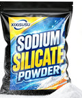 Tough As Nails Sodium Silicate Powder Heavy Duty Concrete Sealer Industrial Floor Hardener in sealed bag with white powder.