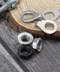 12 Piece Bike Wheel Axle Nuts and Safety Washers Kit for Front and Rear Wheels, M8 M9.5 M10 Sizes, displayed with a wrench