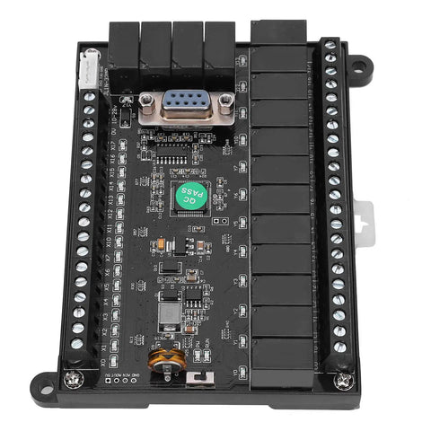 Top view of Plug And Play PLC Control Board With Relay Delay Module And Analog FX1N-32MR DC10-28V For Industrial Automation Rugged Controller