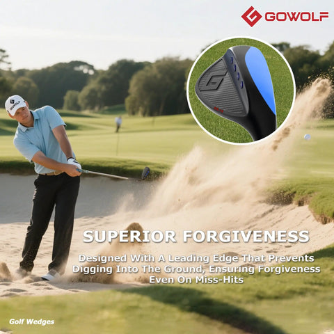 60 Degree Right Hand Golf Wedge Forged Full Face With CNC Milled Spin used by golfer in sand bunker on golf course