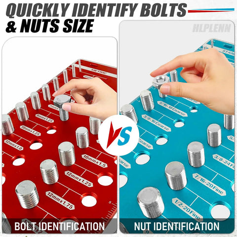 Go To 70 Size Nut And Bolt Thread Checker With 26 Standard 26 Metric And 18 Drill Gauges Bolt Size Finder Tool for bolt and nut size identification