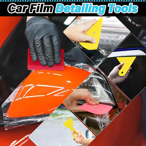 All In One Car Window Tint Kit With 55 Pcs Vinyl Wrap Tools For Window Film Installation, Squeegees, Scrapers, Knives in use