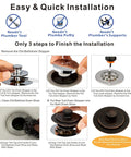 Easy installation guide for Slick Universal Bathtub Drain Stopper And Cover Fits Lift And Turn Tip Toe Drains Easy Hair Removal No Sweat Swap Oil Rubbed Bronze Tub Replacement Plate.