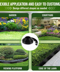Image illustrating flexible applications of One And A Half Inch By Sixty Six Feet No Dig Landscape Edging Kit for gardens and paths.