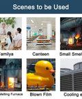 Scenes to be used for Heavy Duty Electric Air Bellow Pump For Bbq Fire Starter And Inflatable Bouncer Blower, including family dining, canteen, smelting.