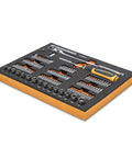 105 Piece Workhorse One Quarter Inch Drive Slim Head Mechanics Tool Set In Foam Storage Tray With 72-Tooth Ratchet, 5 Degree Swing