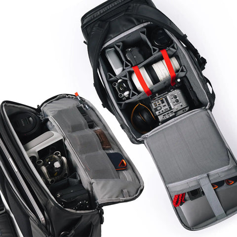 Interior of 35L Camera Backpack For Photographers With Rain Cover And Water Repellent Protection Carry On Approved Fits 2 To 3 Cameras