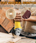 Man using 9 Piece Wood Carving Disc Set For 4 Inch And 4 1/2 Inch Angle Grinders With 5/8 Inch Arbor Tungsten Carbide Shaping Discs