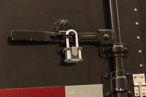 50mm Laminated Steel Padlock Set Keyed 2 Inch Shackle Boron Steel Body Built Tough Weatherproof Heavy Duty Locks on trailer door