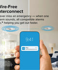 Smart Smoke And Carbon Monoxide Detector With Ring App Real Time Alerts Wire Free Interconnect in modern living room