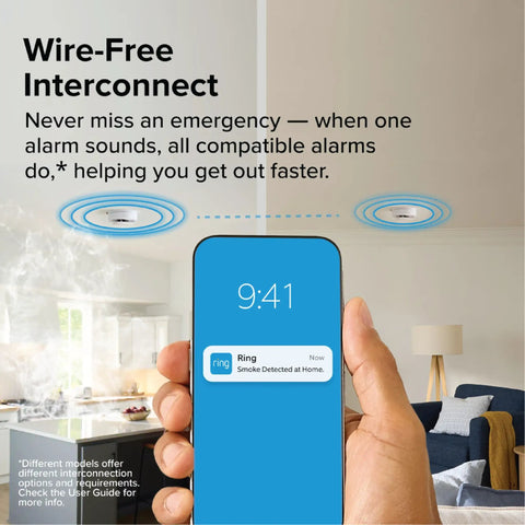 Wireless Smart Smoke Detector With Live App Alerts And Aa Battery Backup Plug And Play Wire Free Install For No Sweat Home Watching Snappy Fire Detection That Just Works - phone alert with smoke detector