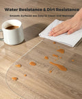 Transparent Hard Floor Chair Mat PVC Office Desk Protector for Wood Tile and Vinyl Floors Scratch Resistant Rolling Chair Mat showing water resistance
